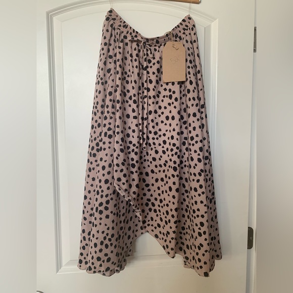 NWT boutique leopard polka dot layered ruffle skirt size m - Picture 2 of 7